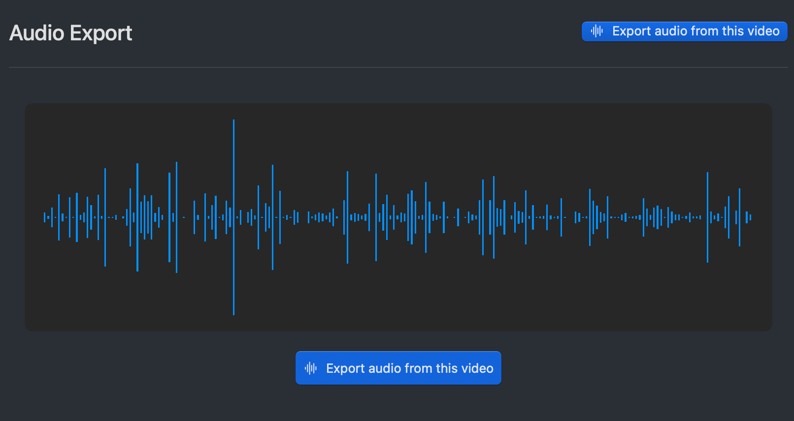 Audio Extraction Screenshot